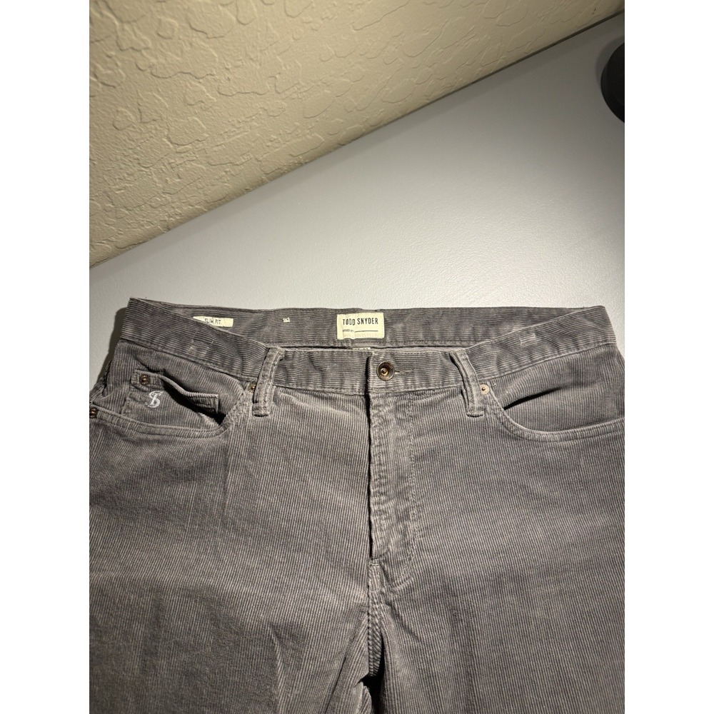 Todd Snyder Stretch Corduroy Pants Gray 33x32 (34x32) Slim Fit